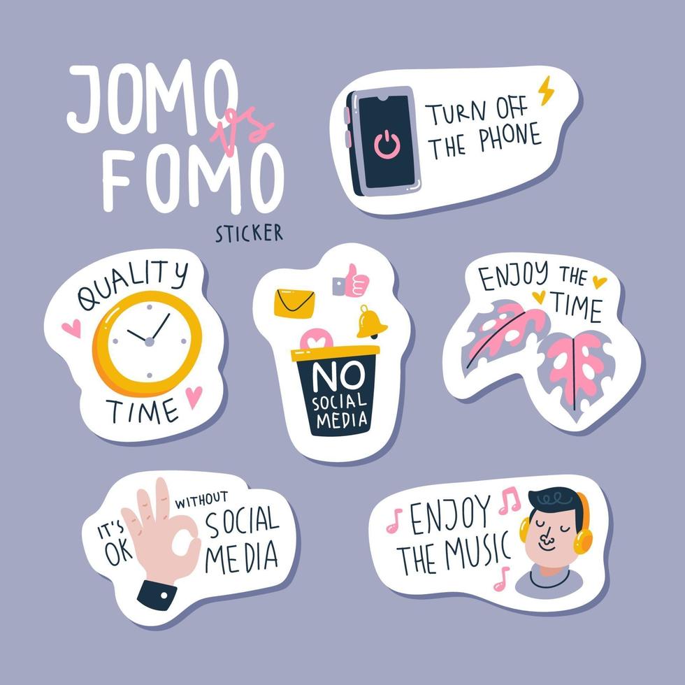 conjunto de adesivos jomo vs lomo vetor