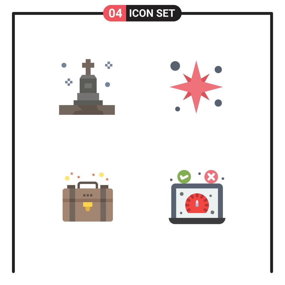 do utilizador interface pacote do 4 básico plano ícones do morte o negócio túmulo mar portfólio editável vetor Projeto elementos