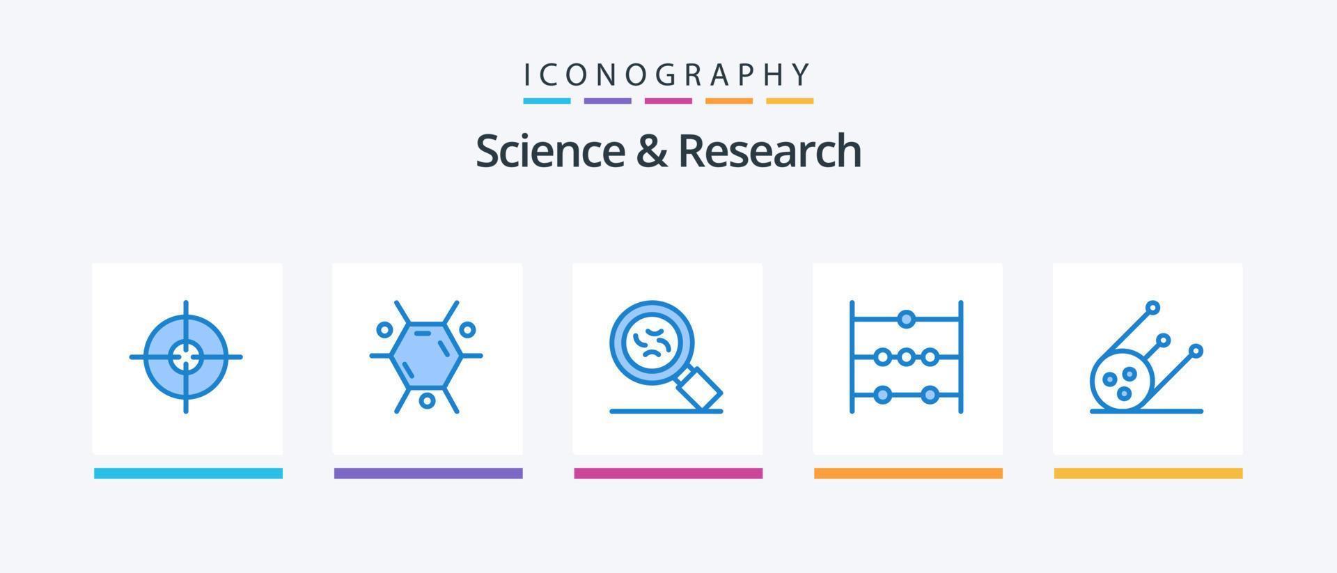 Ciência azul 5 ícone pacote Incluindo . vírus. espaço. Ciência. criativo ícones Projeto vetor