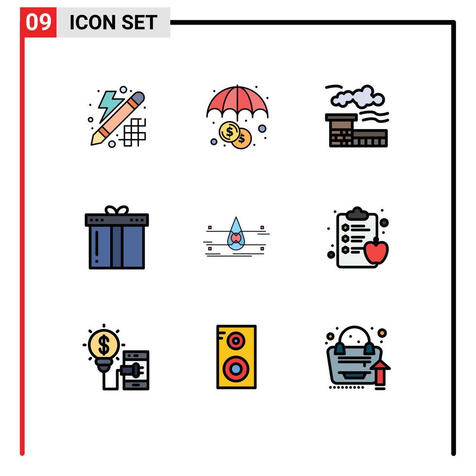 conjunto do 9 moderno ui ícones símbolos sinais para limpar \ limpo água indústria Ação de graças feriado editável vetor Projeto elementos