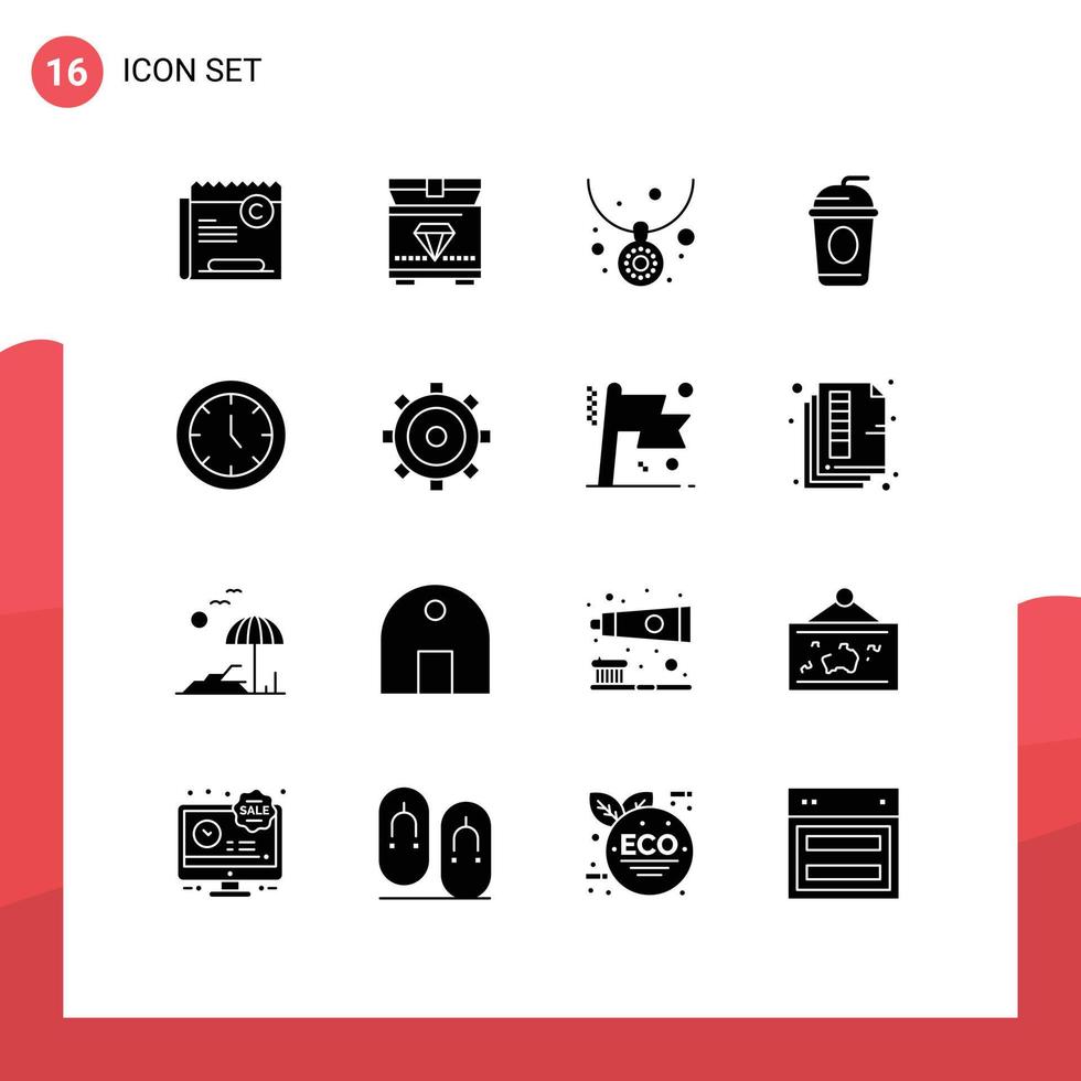 16 criativo ícones moderno sinais e símbolos do casa eletrodomésticos relógio acessórios Paris Cola editável vetor Projeto elementos