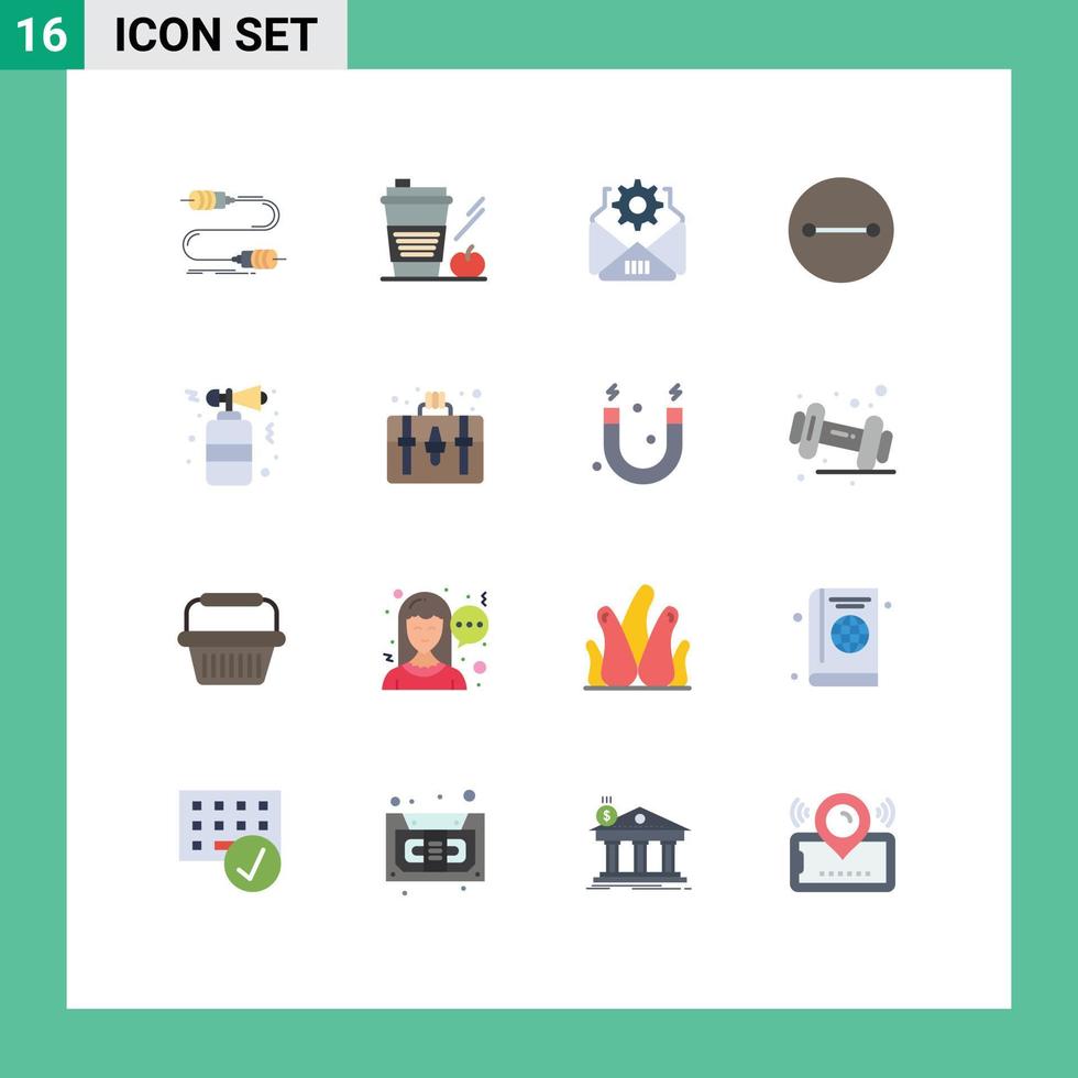 16 universal plano cor sinais símbolos do celebração símbolos beber crenças engrenagem editável pacote do criativo vetor Projeto elementos