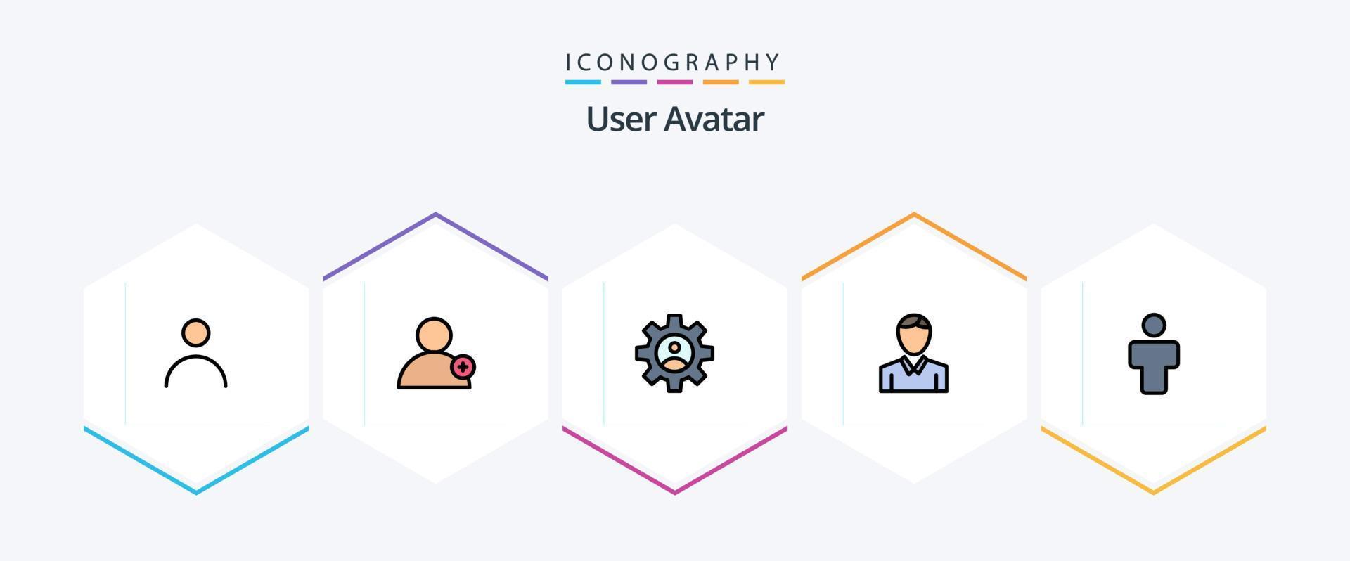 do utilizador 25 linha preenchida ícone pacote Incluindo pessoas. avatar. controles. pessoa. humano vetor