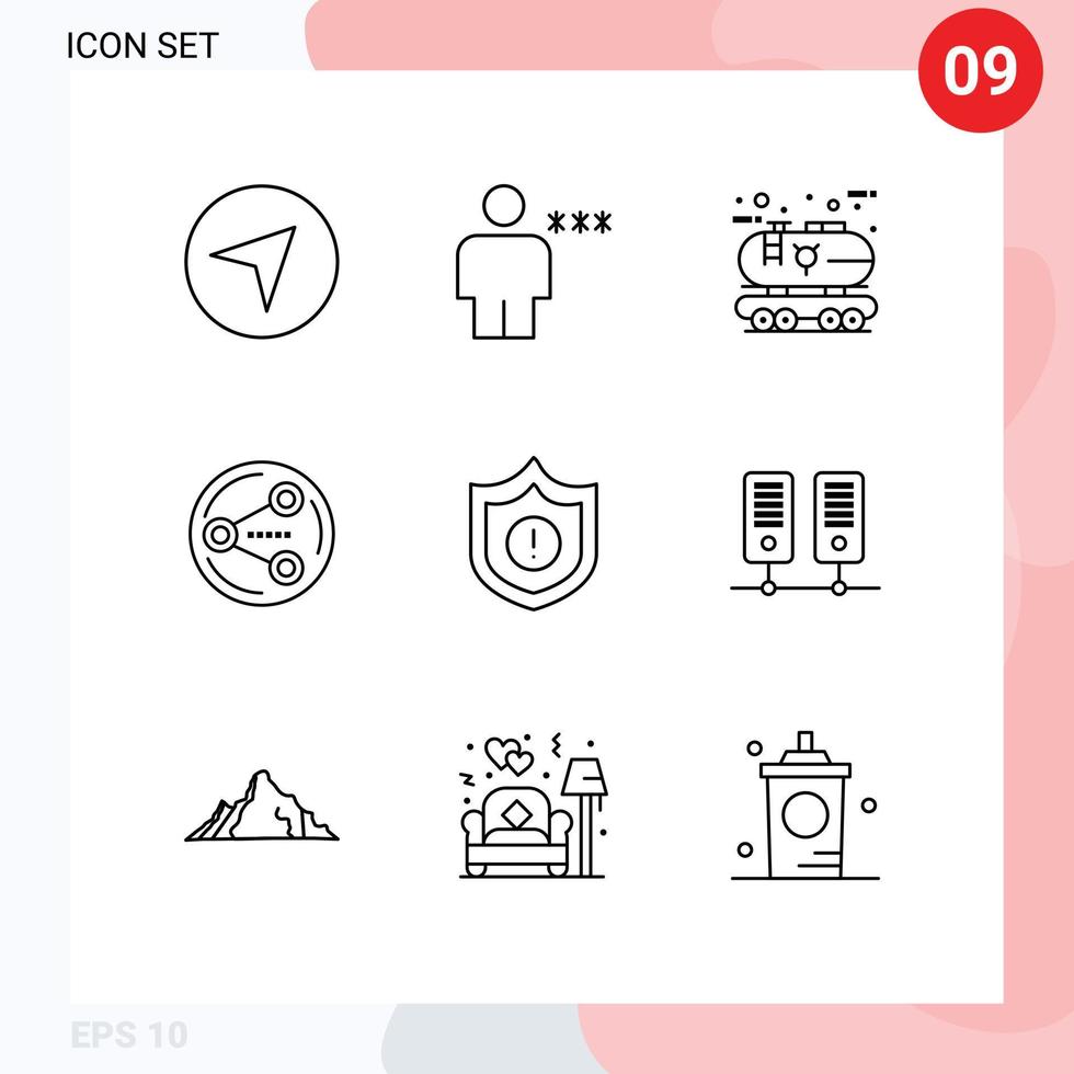 do utilizador interface pacote do 9 básico esboços do guarda social eco partilha poder editável vetor Projeto elementos
