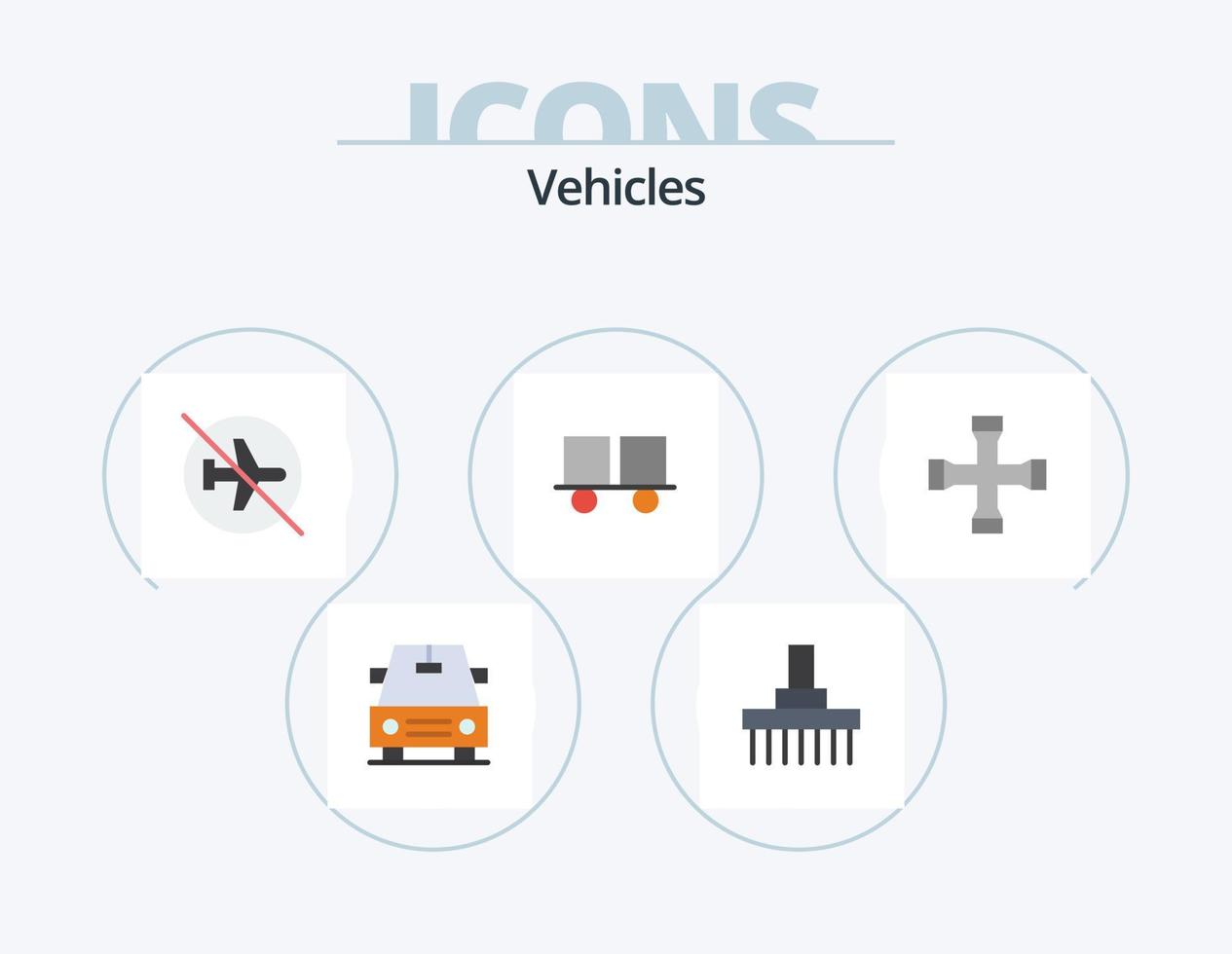 veículos plano ícone pacote 5 ícone Projeto. construção e ferramentas. empilhadeira caminhão. desabilitado. empilhadeira. lagarta veículos vetor