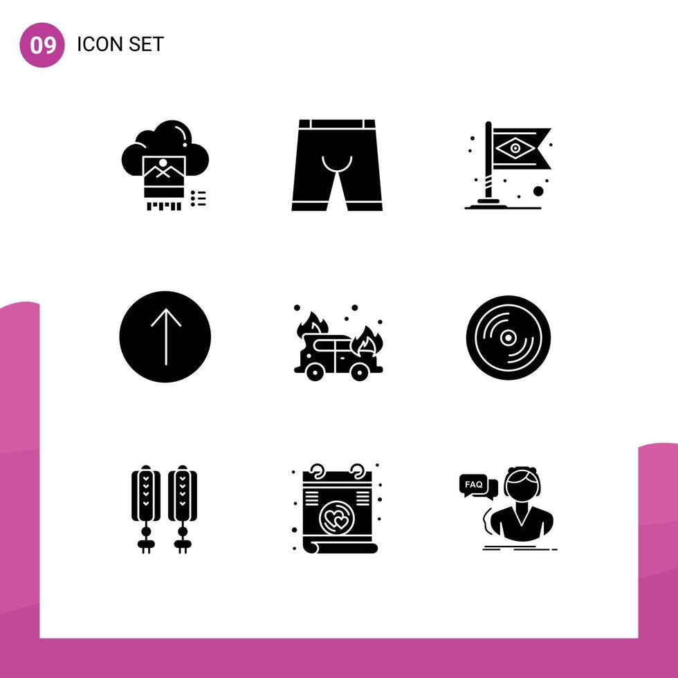 9 criativo ícones moderno sinais e símbolos do carro símbolos vestir seta carnaval editável vetor Projeto elementos