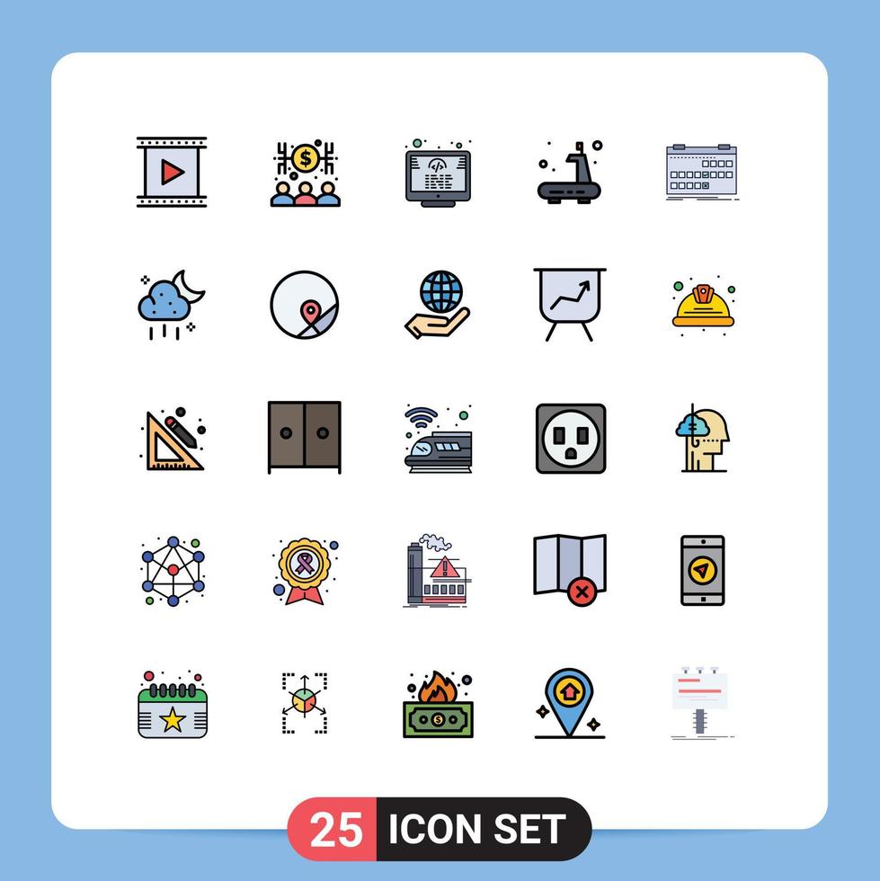 estoque vetor ícone pacote do 25 linha sinais e símbolos para encontro esteira dinheiro Esportes exercício editável vetor Projeto elementos