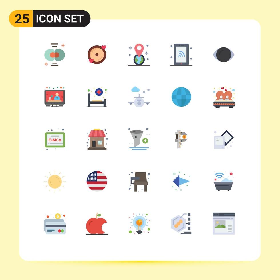 conjunto do 25 moderno ui ícones símbolos sinais para olho tecnologia Casamento Smartphone PIN editável vetor Projeto elementos