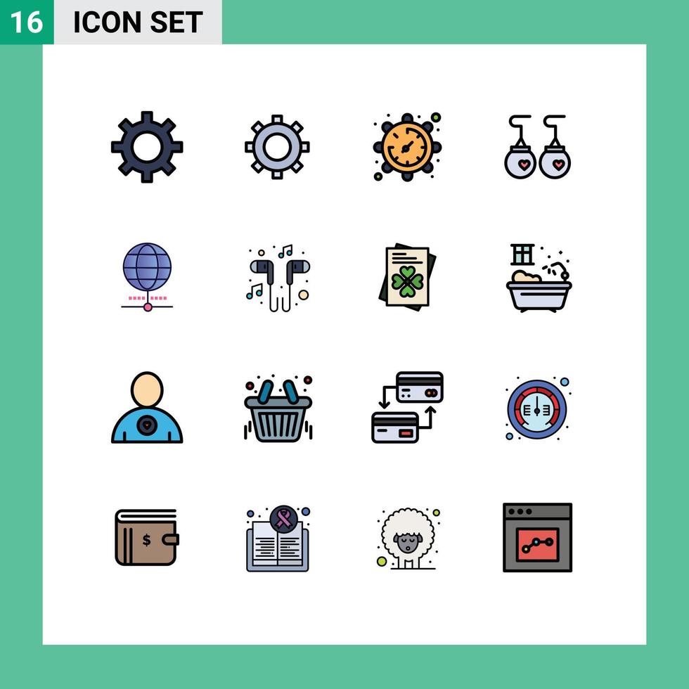 16 criativo ícones moderno sinais e símbolos do navegador globo configuração moda acessórios editável criativo vetor Projeto elementos