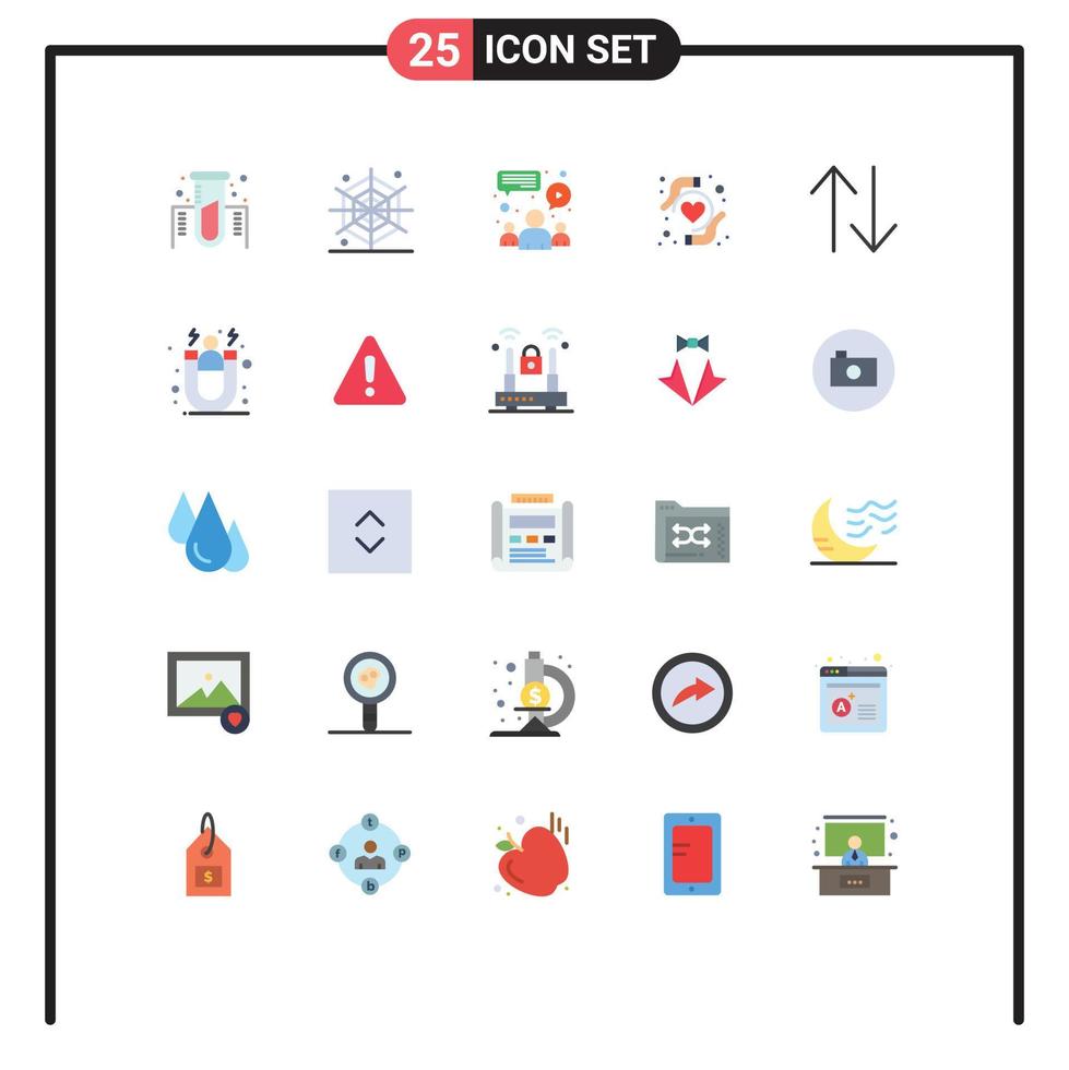 do utilizador interface pacote do 25 básico plano cores do aquisição mudança grupo seta coração saúde editável vetor Projeto elementos