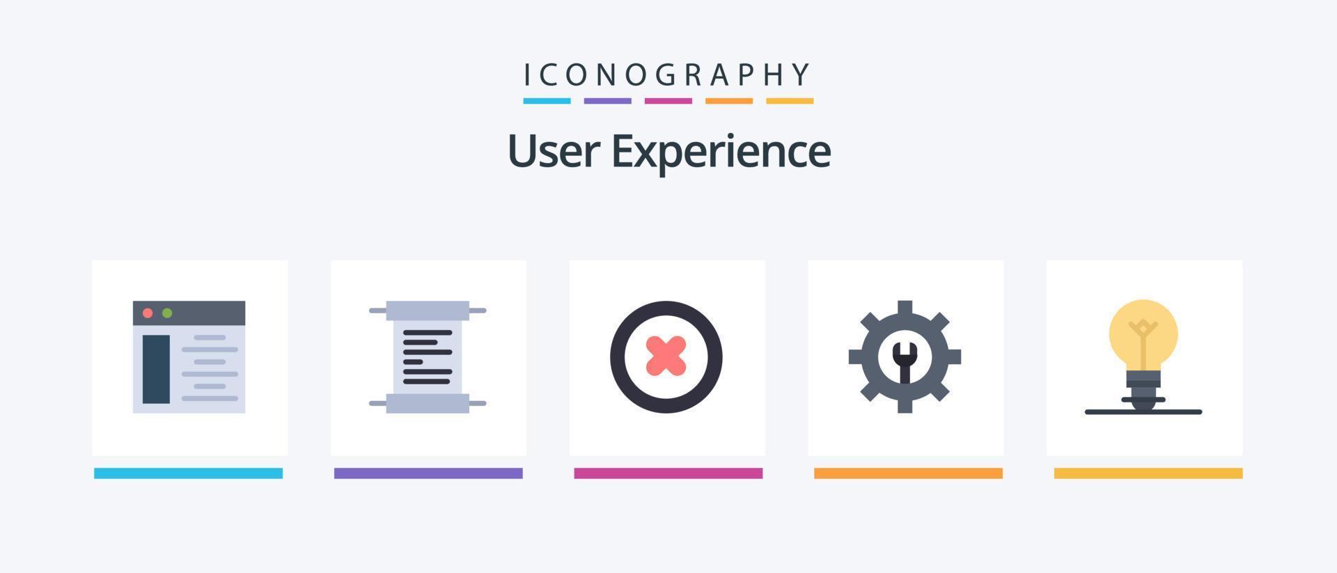 do utilizador experiência plano 5 ícone pacote Incluindo . jogar. claro. lâmpada. criativo ícones Projeto vetor