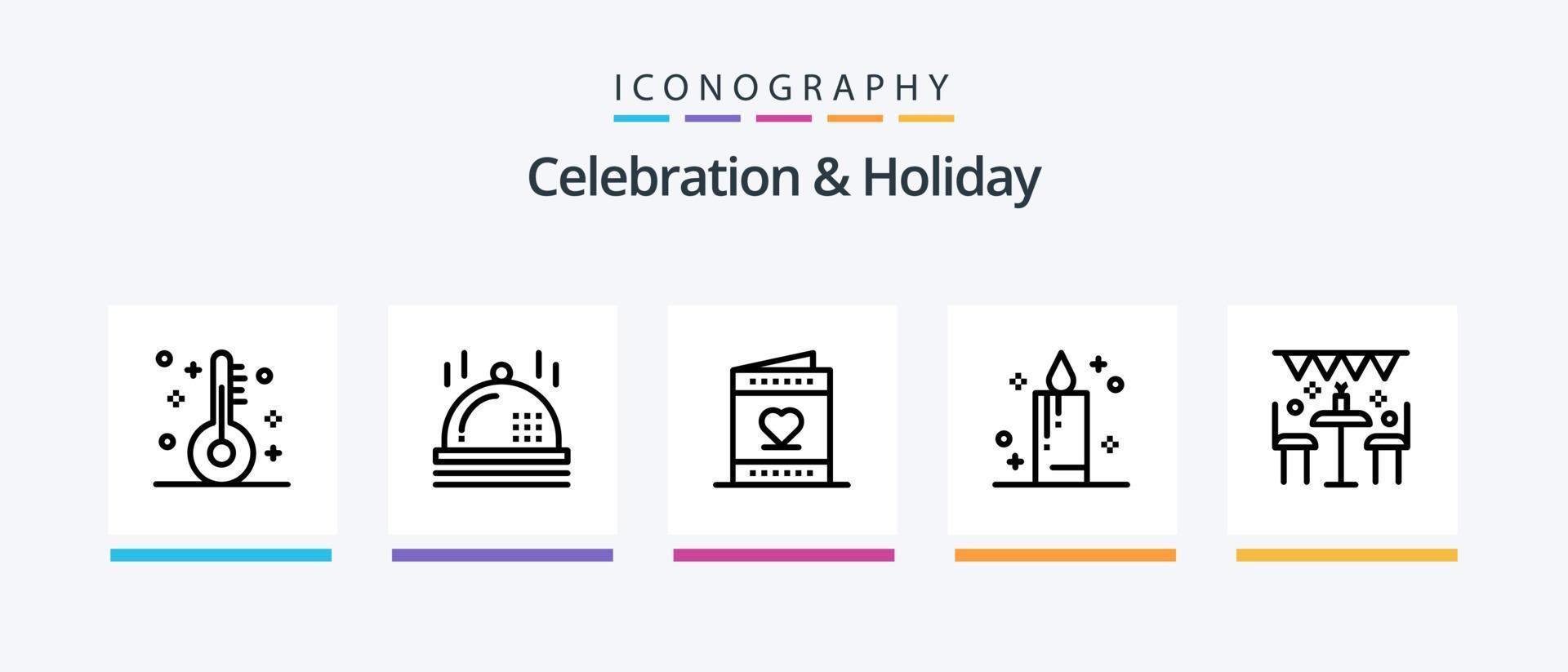 celebração e feriado linha 5 ícone pacote Incluindo celebração. feriado. evento. decoração. balões. criativo ícones Projeto vetor