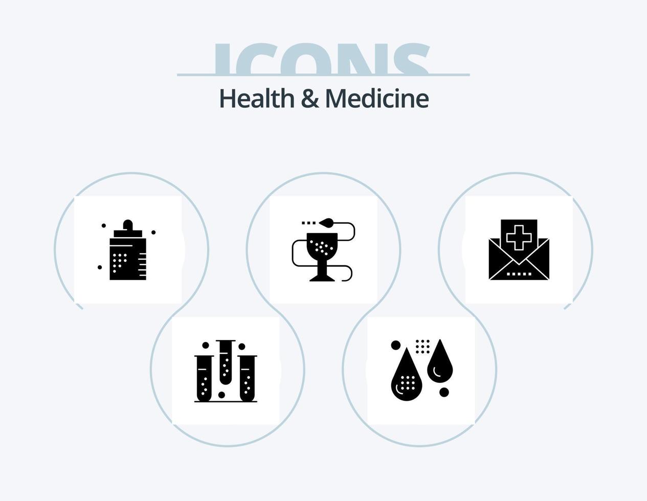 saúde e remédio glifo ícone pacote 5 ícone Projeto. saúde. doença. fitness. forma. doença vetor