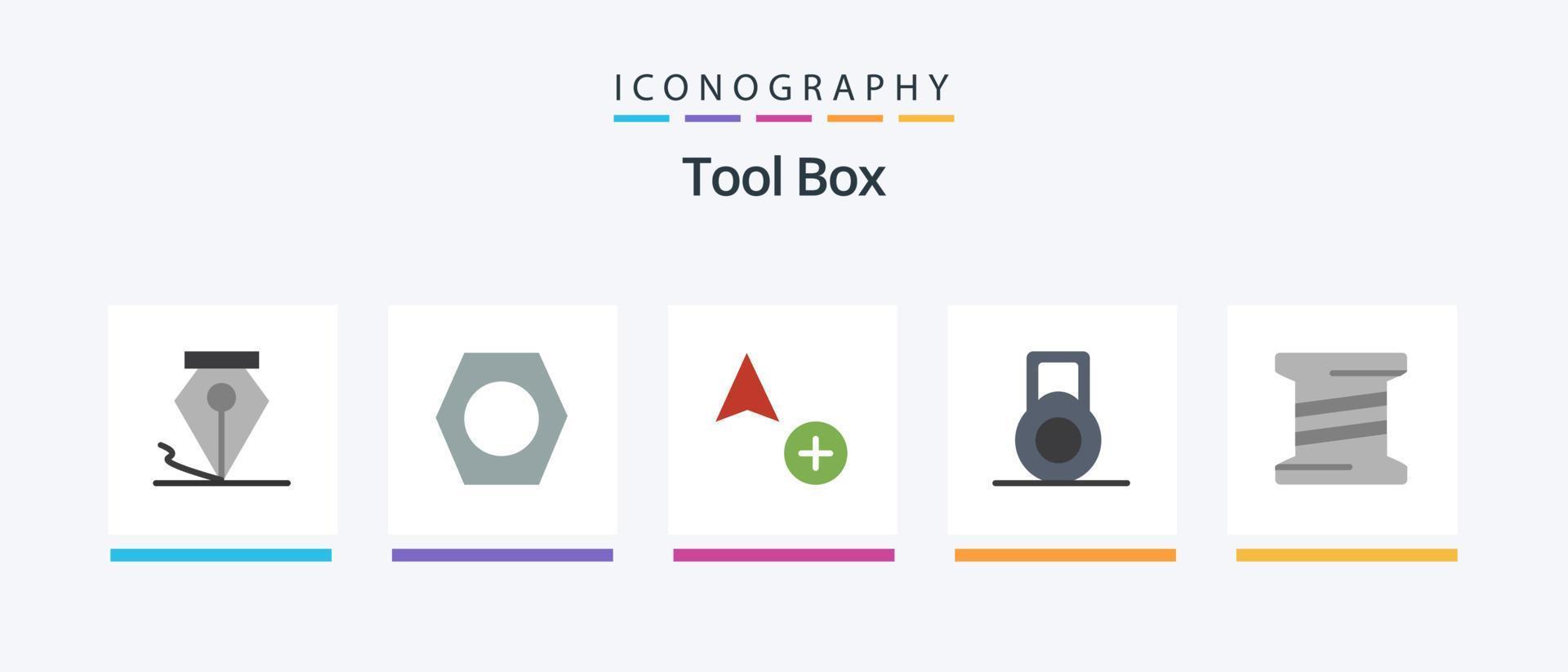 Ferramentas plano 5 ícone pacote Incluindo . cursor. fio. criativo ícones Projeto vetor