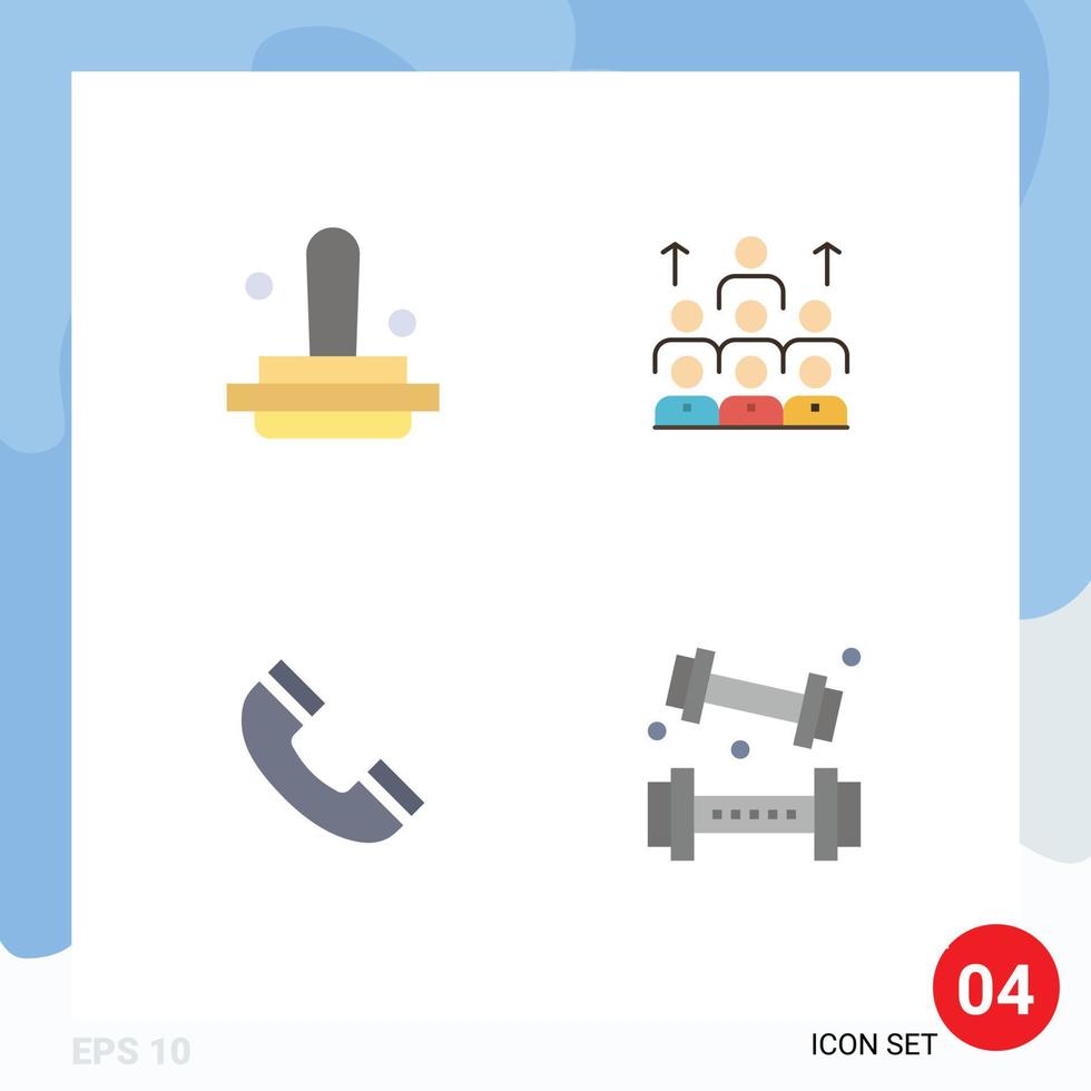 plano ícone pacote do 4 universal símbolos do o negócio organização carimbo humano trabalho em equipe editável vetor Projeto elementos