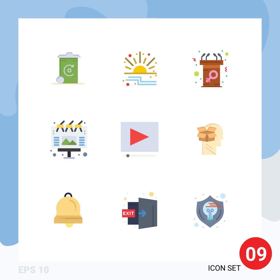 conjunto do 9 moderno ui ícones símbolos sinais para vídeo Painel publicitário anúncio publicidade discurso editável vetor Projeto elementos