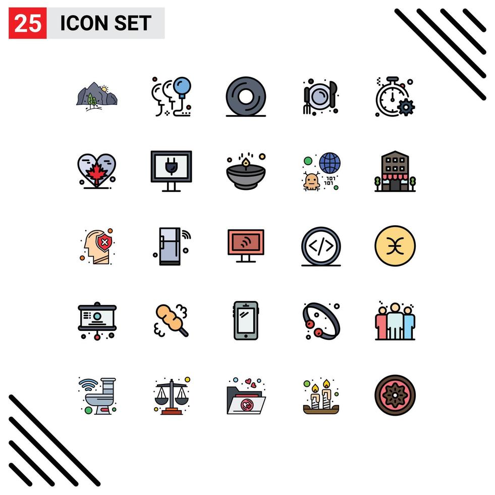 conjunto do 25 moderno ui ícones símbolos sinais para velozes o negócio festa Comida cafeteria editável vetor Projeto elementos