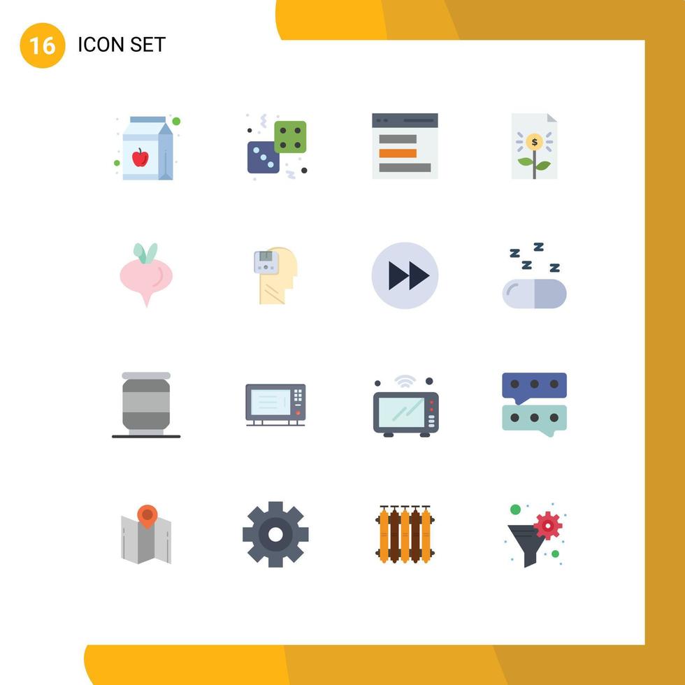 16 universal plano cor sinais símbolos do investimento documento jogar o negócio do utilizador editável pacote do criativo vetor Projeto elementos