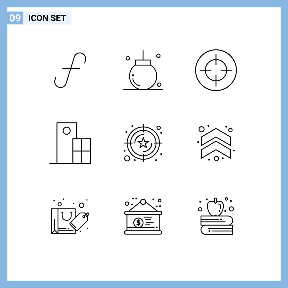 Móvel interface esboço conjunto do 9 pictogramas do estrutura relógio natal construção alvo editável vetor Projeto elementos