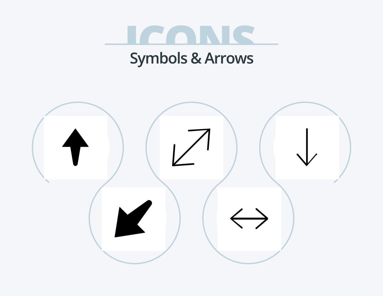 símbolos e Setas; flechas glifo ícone pacote 5 ícone Projeto. . acima. . seta vetor