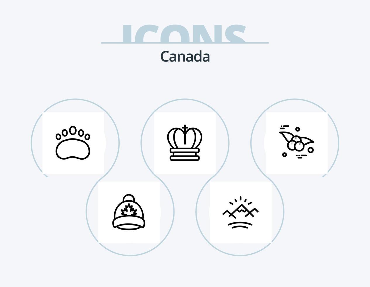 Canadá linha ícone pacote 5 ícone Projeto. folha. fruta. bandeira. Comida. Canadá vetor