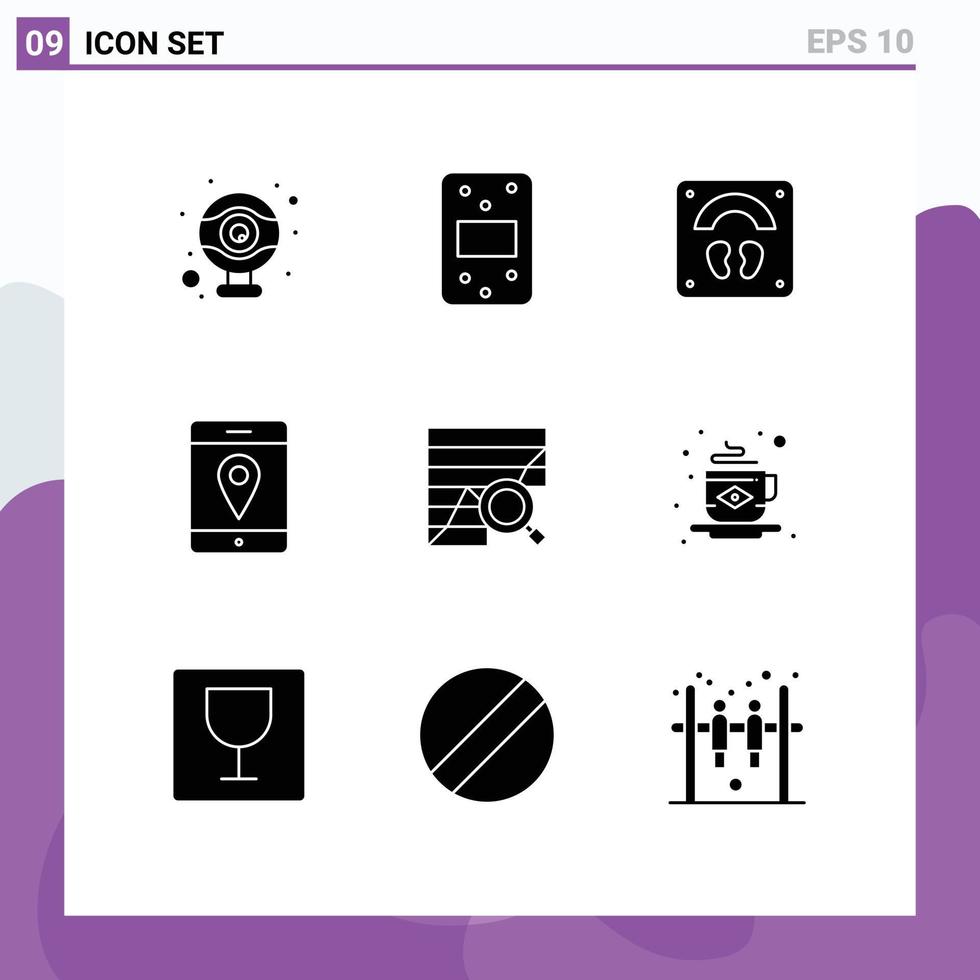 do utilizador interface pacote do 9 básico sólido glifos do dados analytics Esportes analítico Móvel editável vetor Projeto elementos