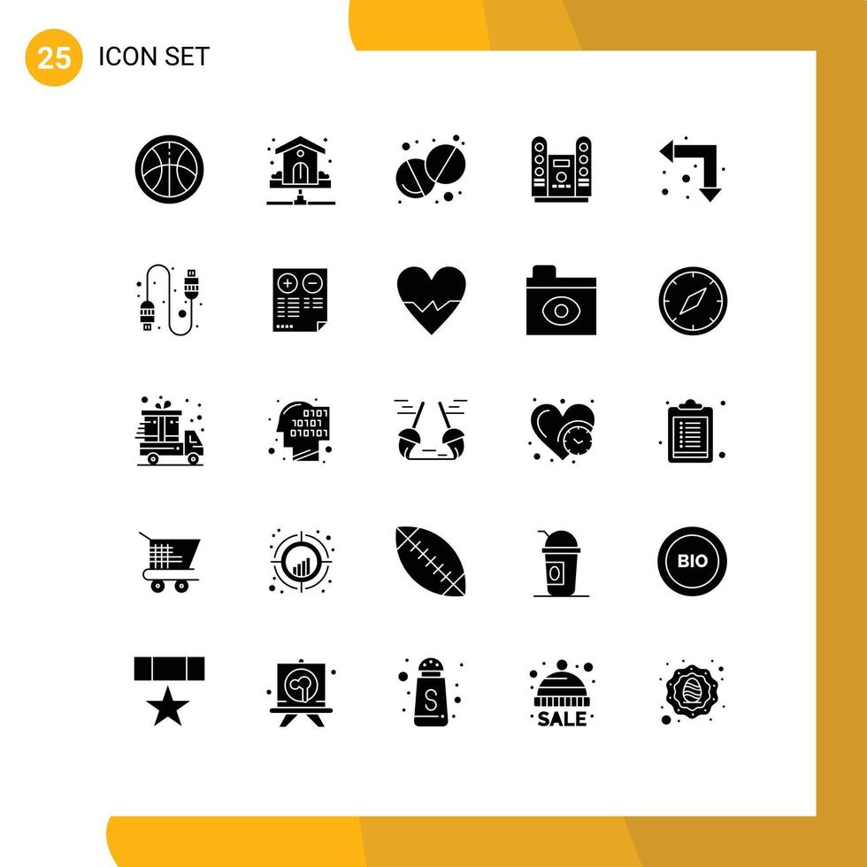 conjunto do 25 moderno ui ícones símbolos sinais para baixa Setas; flechas farmacia seta Holofote editável vetor Projeto elementos