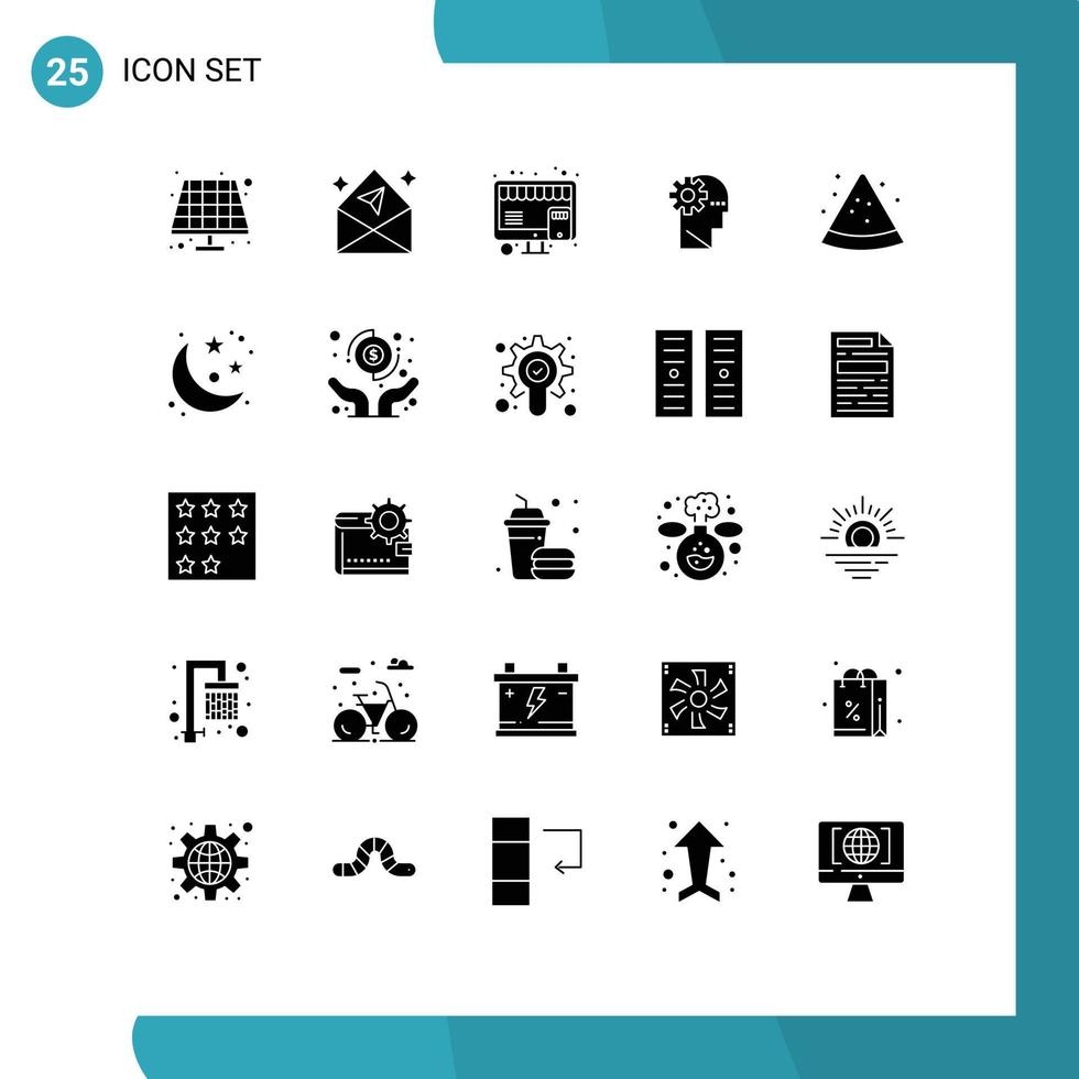 estoque vetor ícone pacote do 25 linha sinais e símbolos para Melancia fruta conectados mente processo editável vetor Projeto elementos