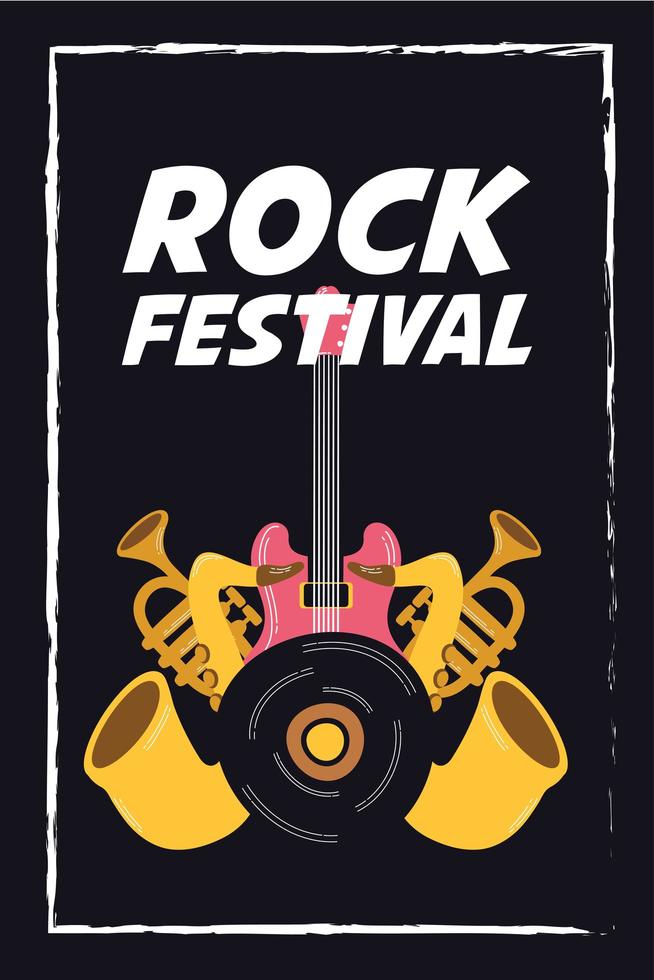 pôster de convite de entretenimento para festival de rock vetor