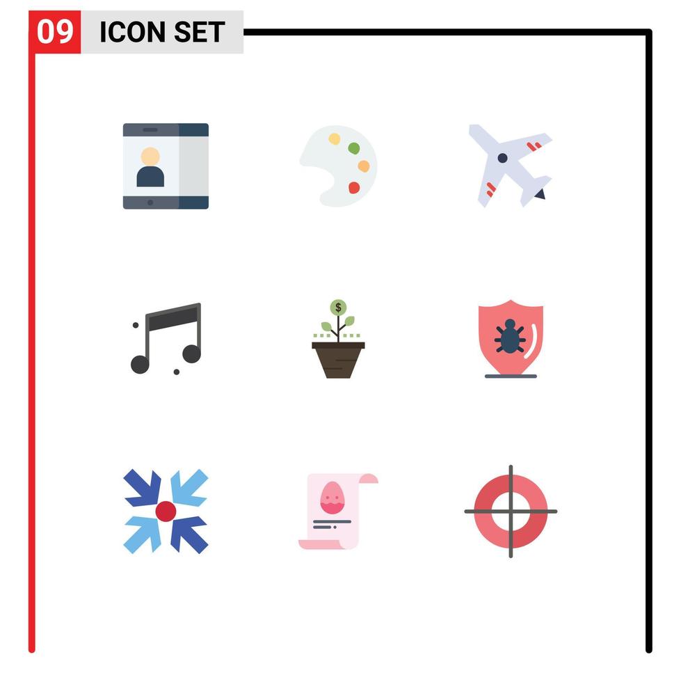 plano cor pacote do 9 universal símbolos do crescendo finança período de férias Cuidado crescimento editável vetor Projeto elementos