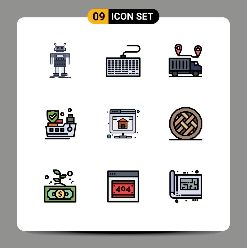 conjunto do 9 moderno ui ícones símbolos sinais para cópia de segurança seguro tipo navio Confiar em editável vetor Projeto elementos
