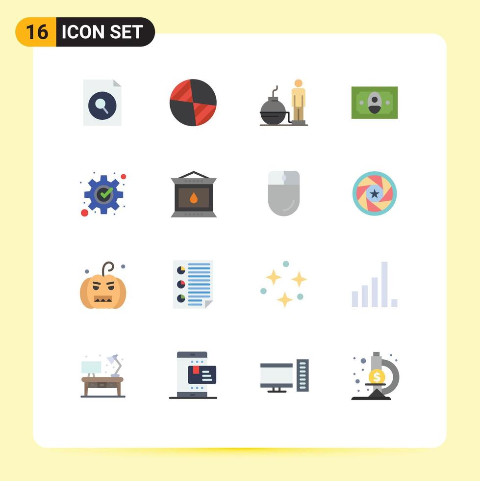 grupo do 16 plano cores sinais e símbolos para fogo gestão moderno consertar dinheiro editável pacote do criativo vetor Projeto elementos