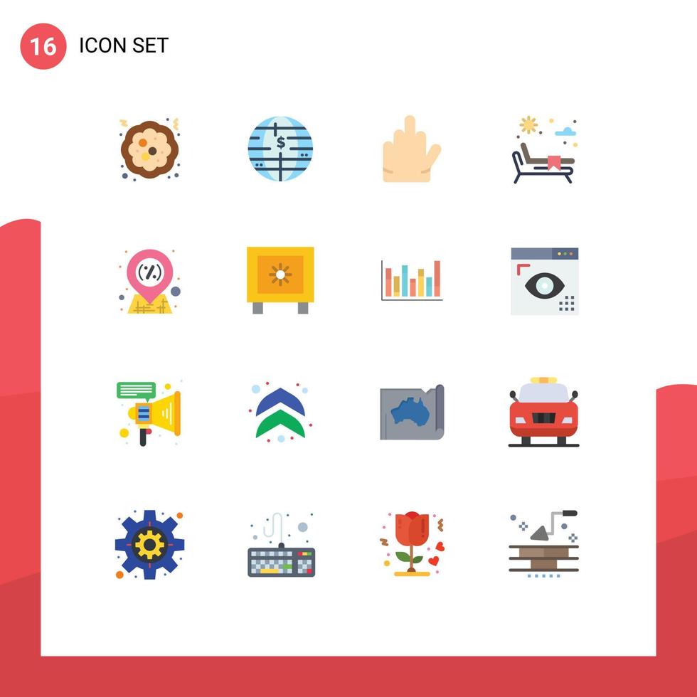 conjunto do 16 moderno ui ícones símbolos sinais para venda localização gesto desconto parque editável pacote do criativo vetor Projeto elementos