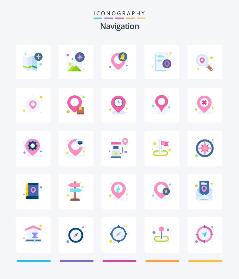 criativo navegação 25 plano ícone pacote tal Como identificar. documento. GPS. alfinete. localização vetor