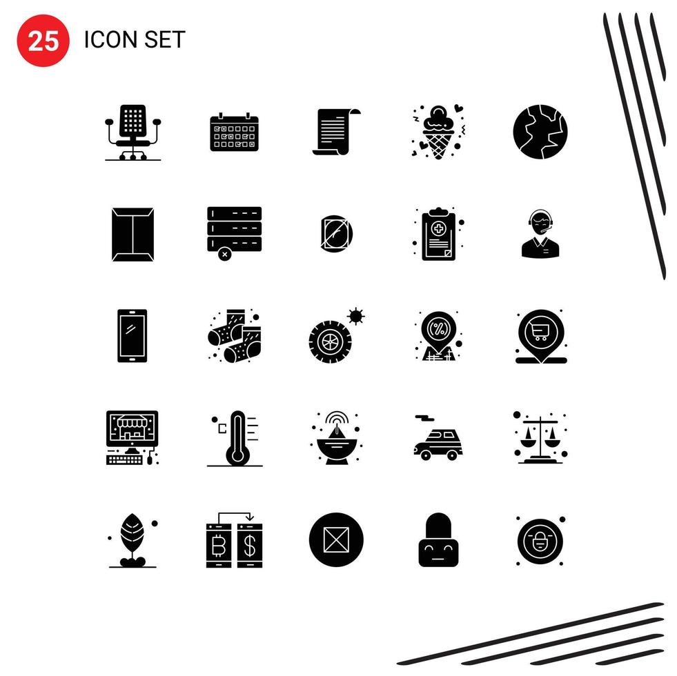 pictograma conjunto do 25 simples sólido glifos do namorados amor Arquivo creme encontro editável vetor Projeto elementos