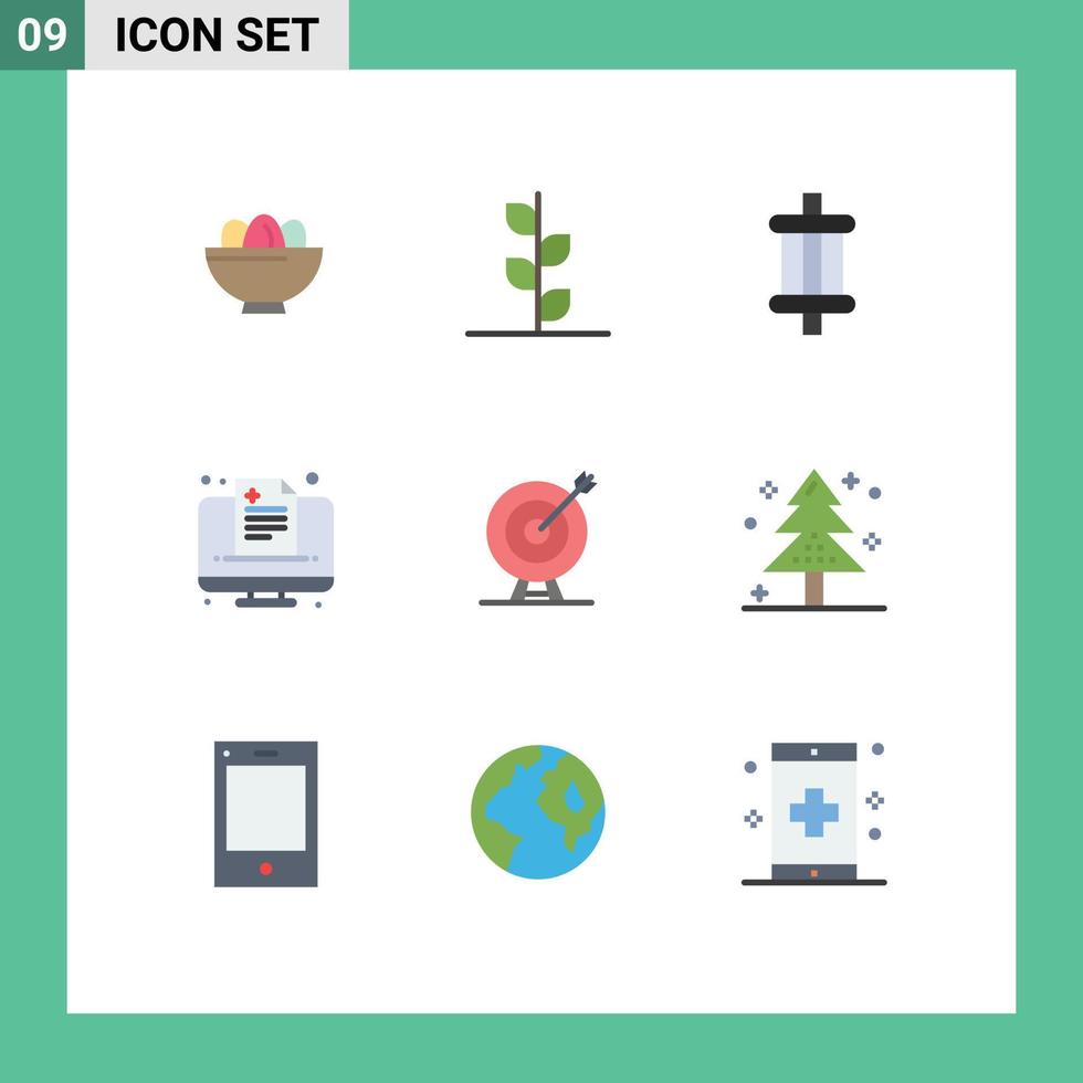 conjunto do 9 moderno ui ícones símbolos sinais para alvo médico árvore cuidados de saúde Ferramentas editável vetor Projeto elementos
