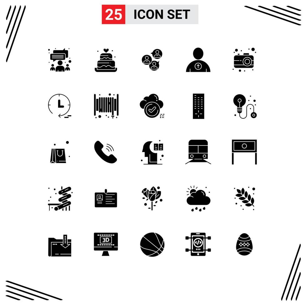 conjunto do 25 moderno ui ícones símbolos sinais para interface do utilizador foco grupo acima moderno editável vetor Projeto elementos