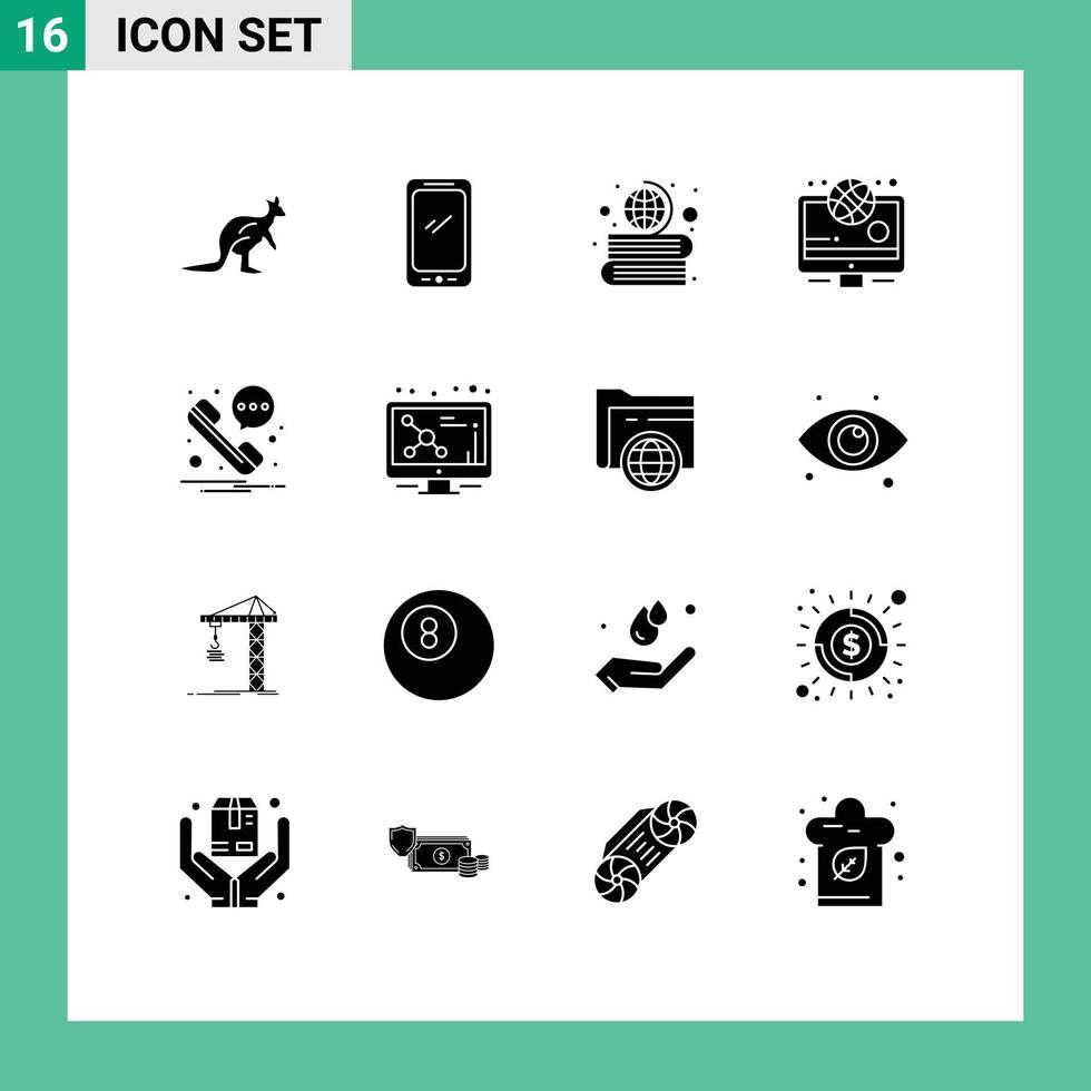 16 criativo ícones moderno sinais e símbolos do esporte notícia Móvel globo Educação editável vetor Projeto elementos