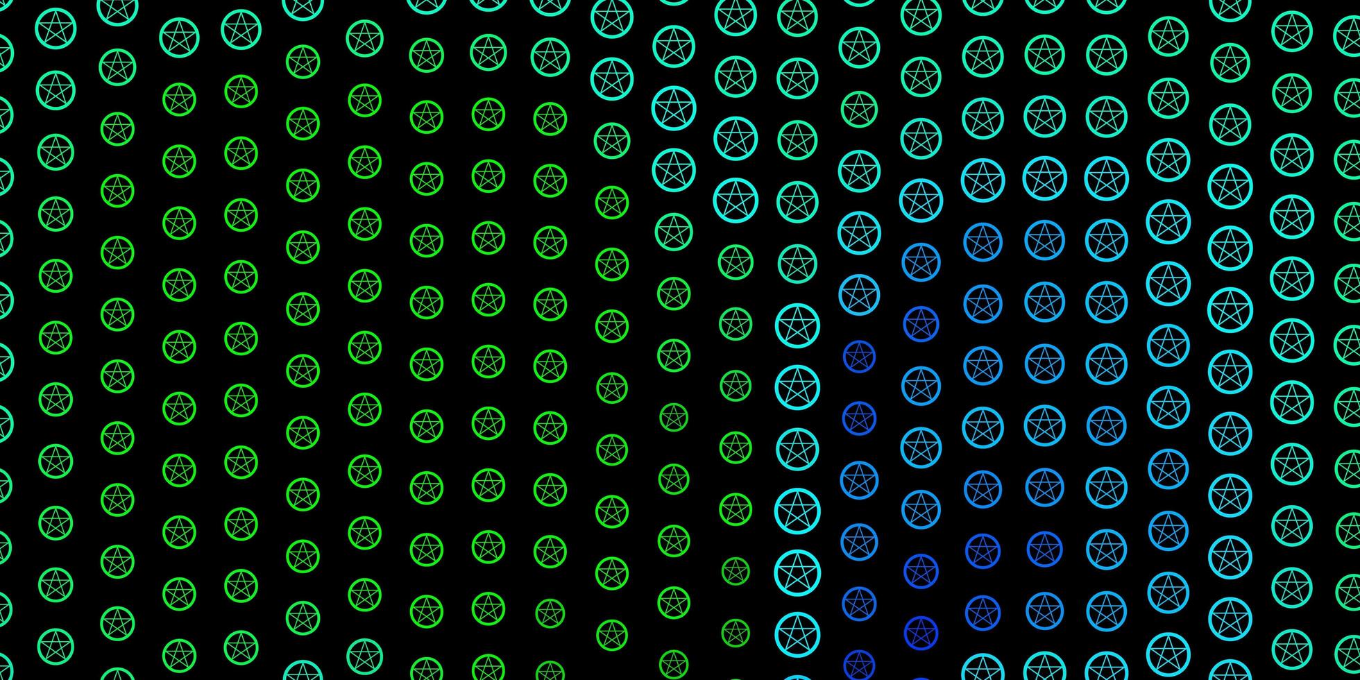 padrão de vetor multicolorido escuro com elementos mágicos.