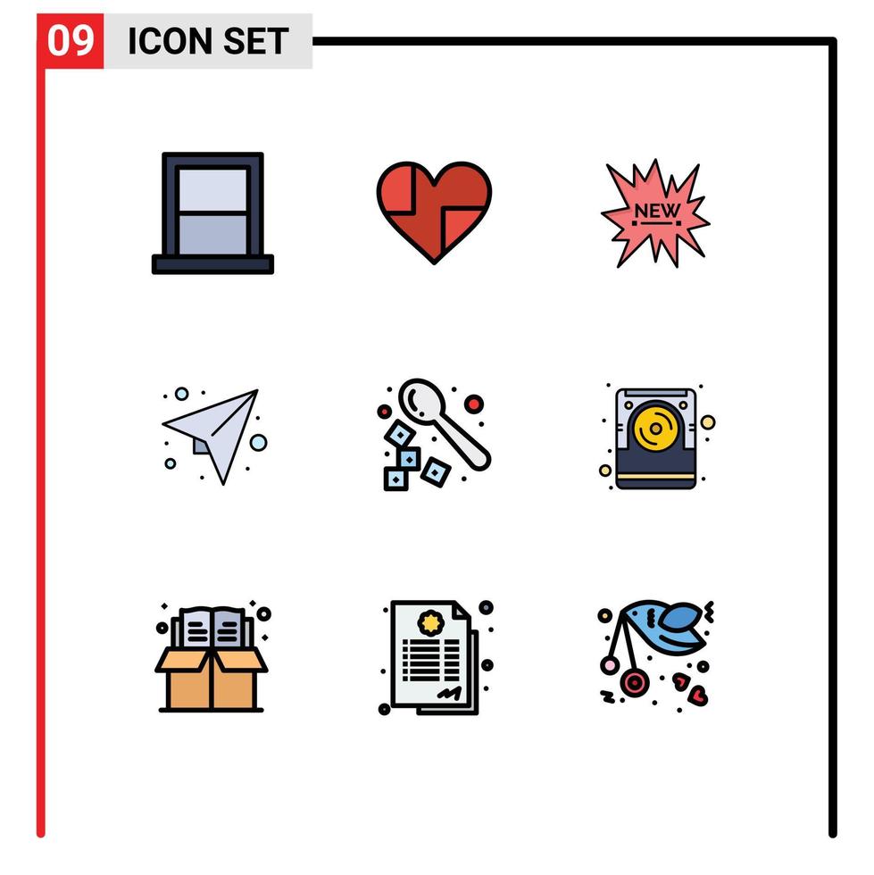 conjunto do 9 moderno ui ícones símbolos sinais para mandar papel favorito mensagem tag editável vetor Projeto elementos