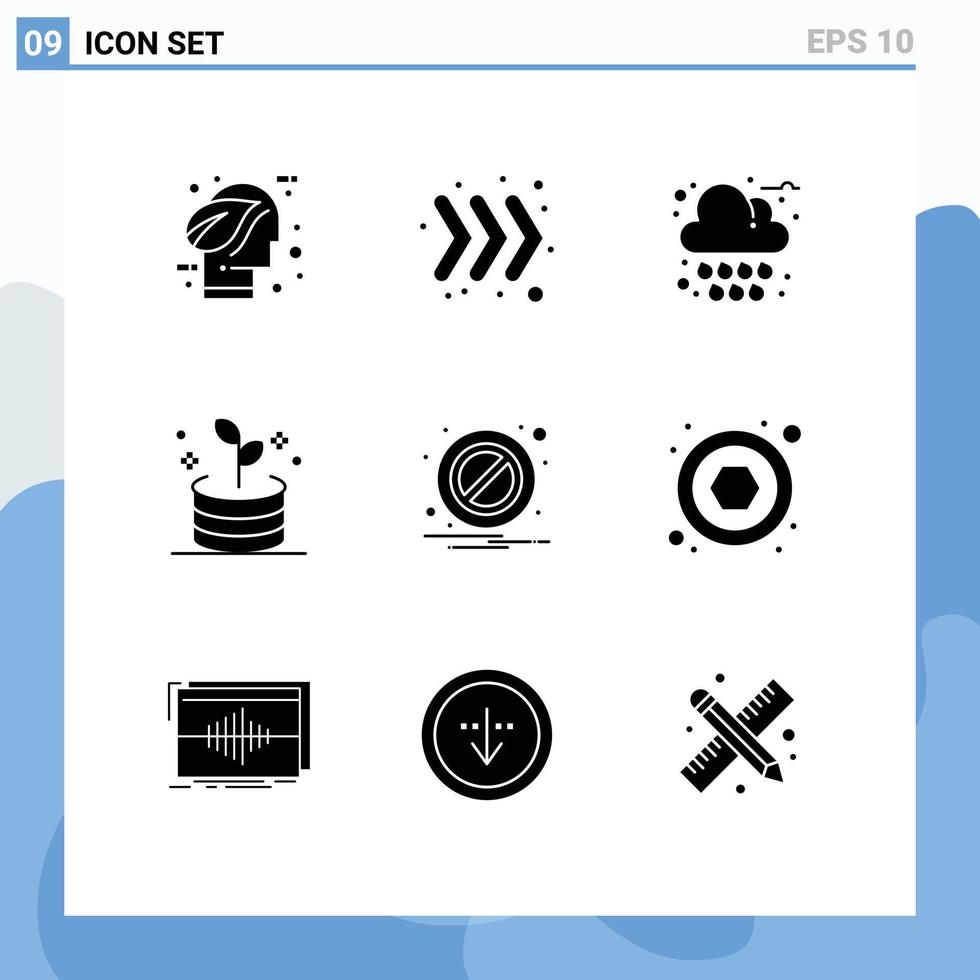 do utilizador interface pacote do 9 básico sólido glifos do Atenção quadra outono dinheiro o negócio editável vetor Projeto elementos