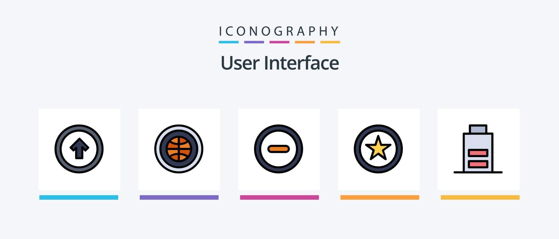 do utilizador interface linha preenchidas 5 ícone pacote Incluindo do utilizador. seta. botão. do utilizador. favorito. criativo ícones Projeto vetor