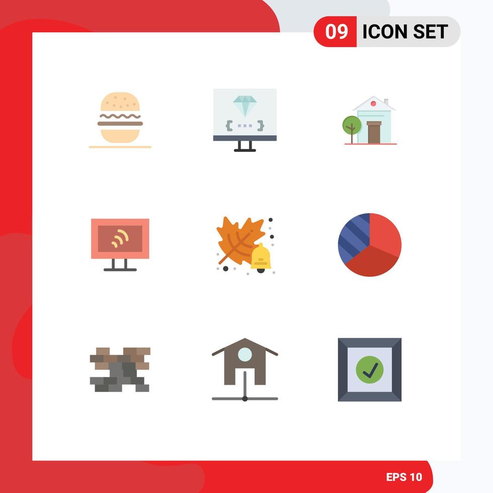 Móvel interface plano cor conjunto do 9 pictogramas do Educação serviço programação Wi-fi hotel editável vetor Projeto elementos