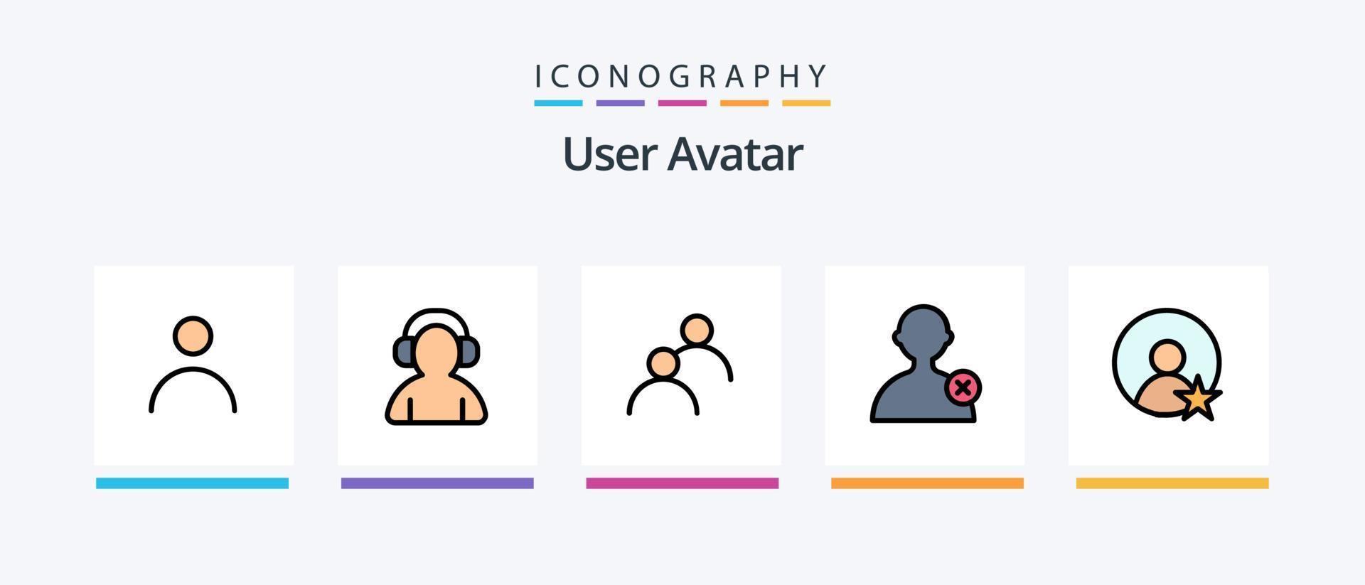 do utilizador linha preenchidas 5 ícone pacote Incluindo . pessoas. cara. masculino. do utilizador. criativo ícones Projeto vetor