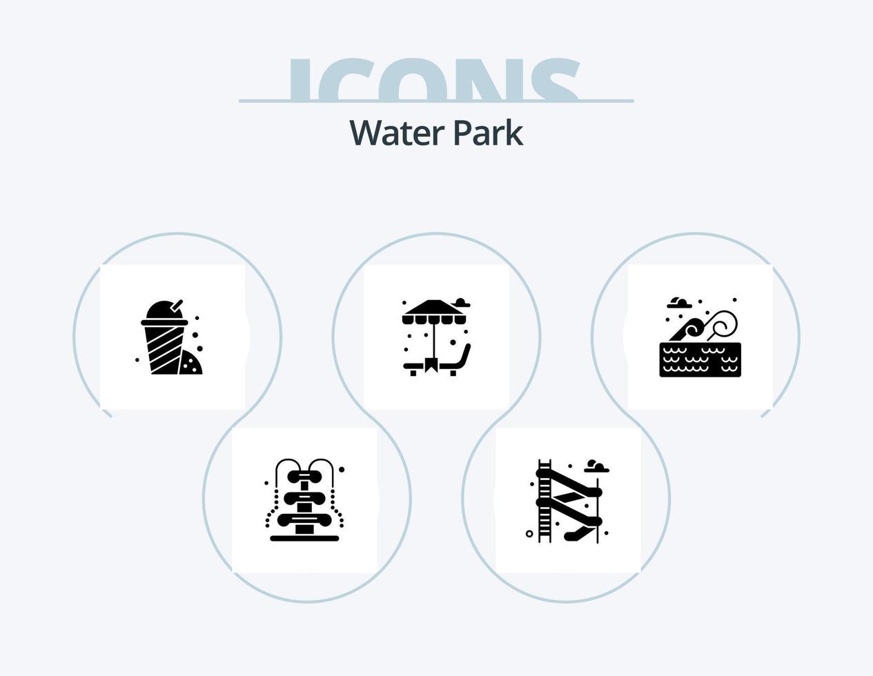 água parque glifo ícone pacote 5 ícone Projeto. . lugar. parque. água parque. jardim vetor