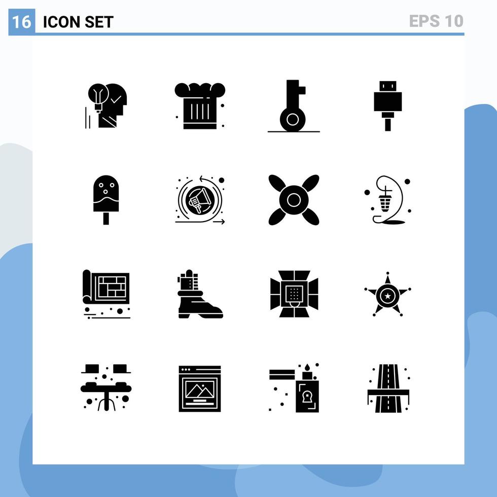 do utilizador interface pacote do 16 básico sólido glifos do dispositivos senha cafeteria trava restaurante editável vetor Projeto elementos