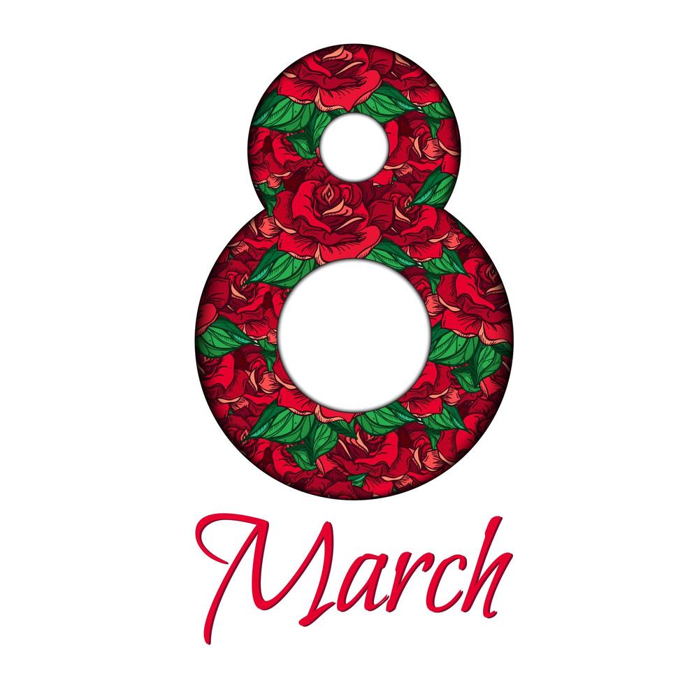 dia da mulher 8 de março vetor