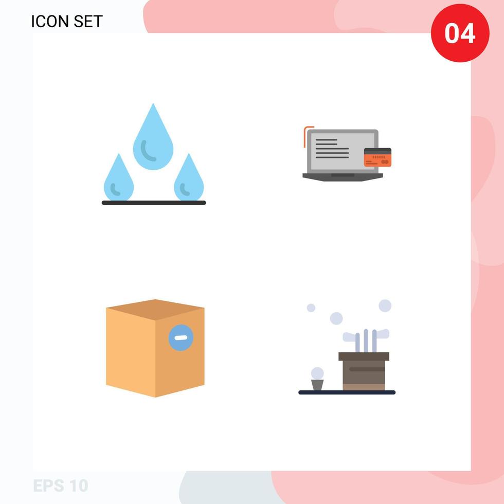 estoque vetor ícone pacote do 4 linha sinais e símbolos para gotas comércio Forma de pagamento crédito cartão menos editável vetor Projeto elementos
