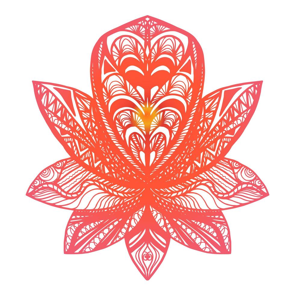 tatuagem de flor de lótus vetor