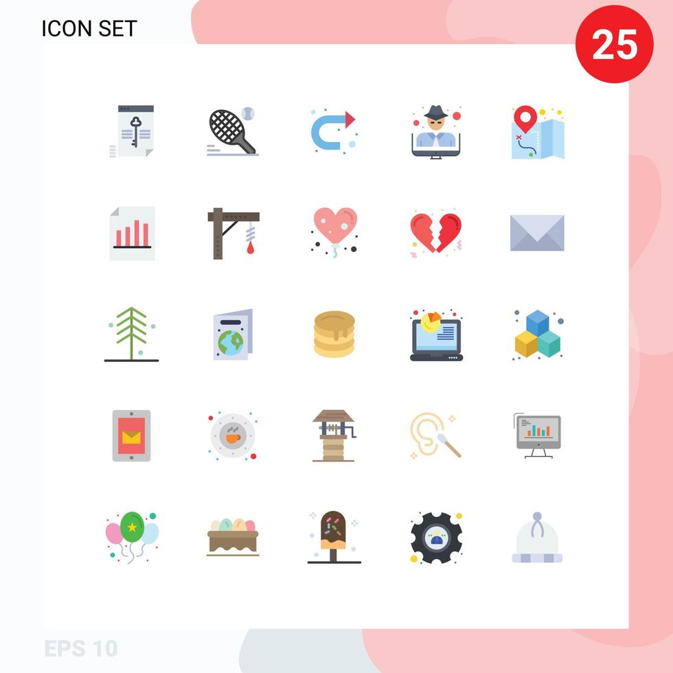 grupo do 25 plano cores sinais e símbolos para GPS ladrao esporte homem certo editável vetor Projeto elementos